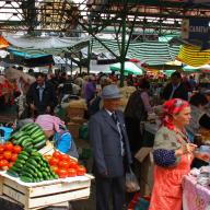 People at Osh Bazaar in Bishkek, Kyrgyzstan, 2009