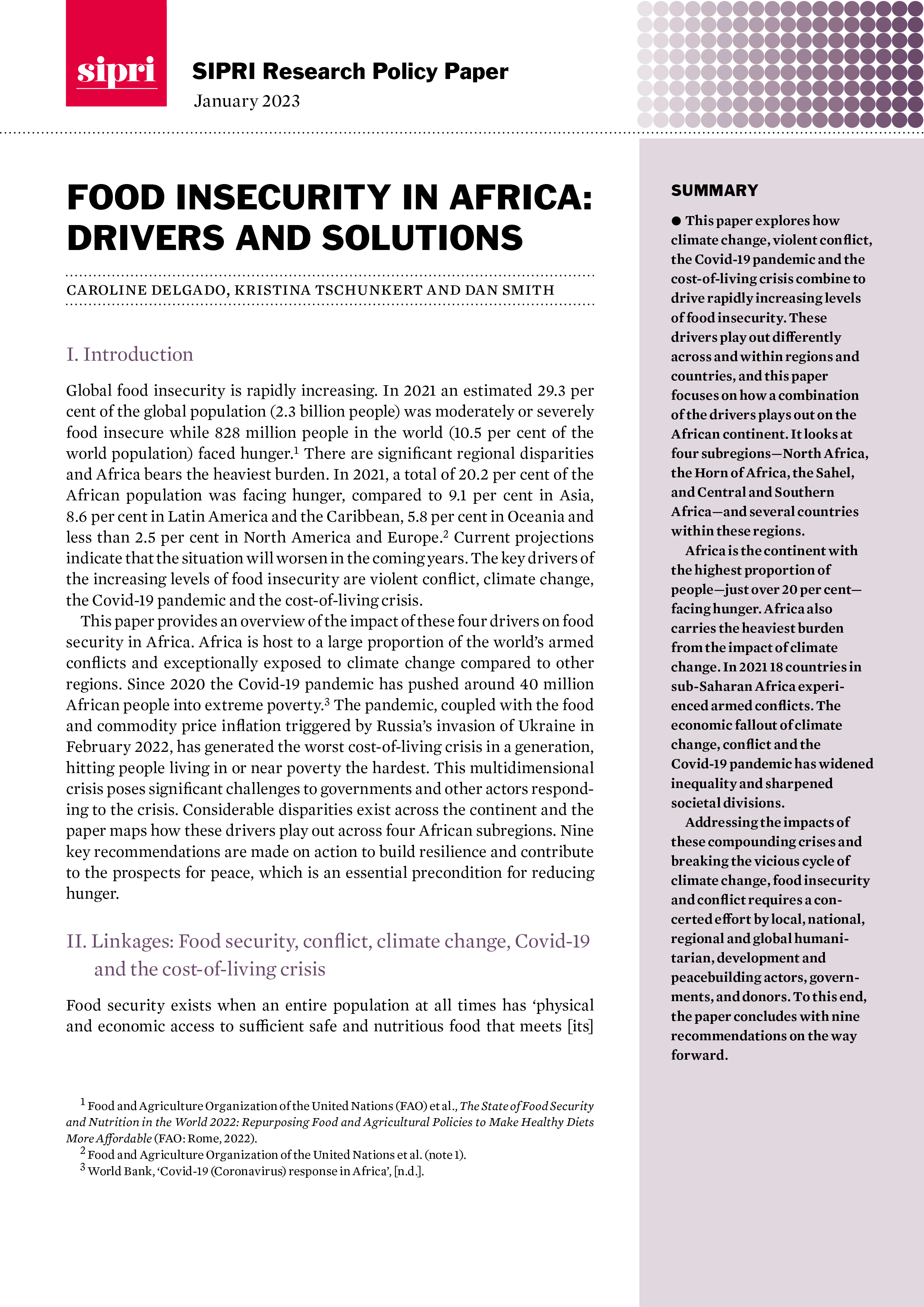Food Insecurity in Africa: Drivers and Solutions | SIPRI