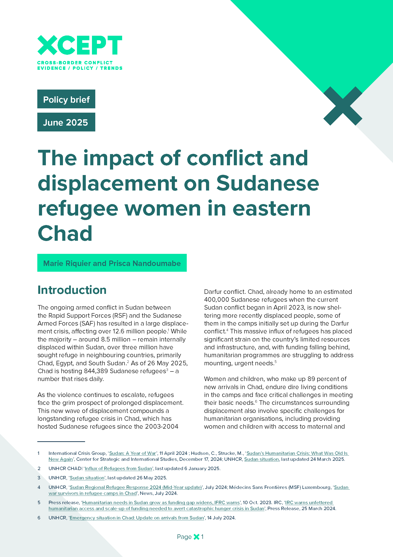 The Impact of Conflict and Displacement on Sudanese Refugee Women in Eastern Chad