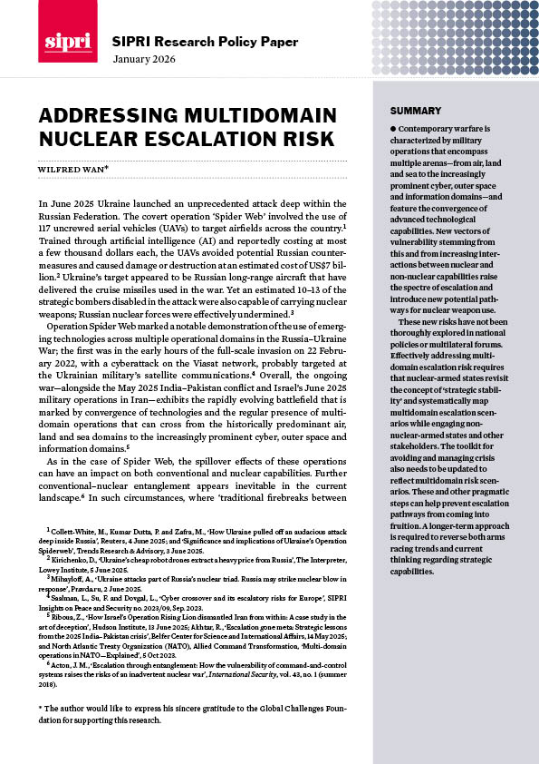 Addressing Multidomain Nuclear Escalation Risk