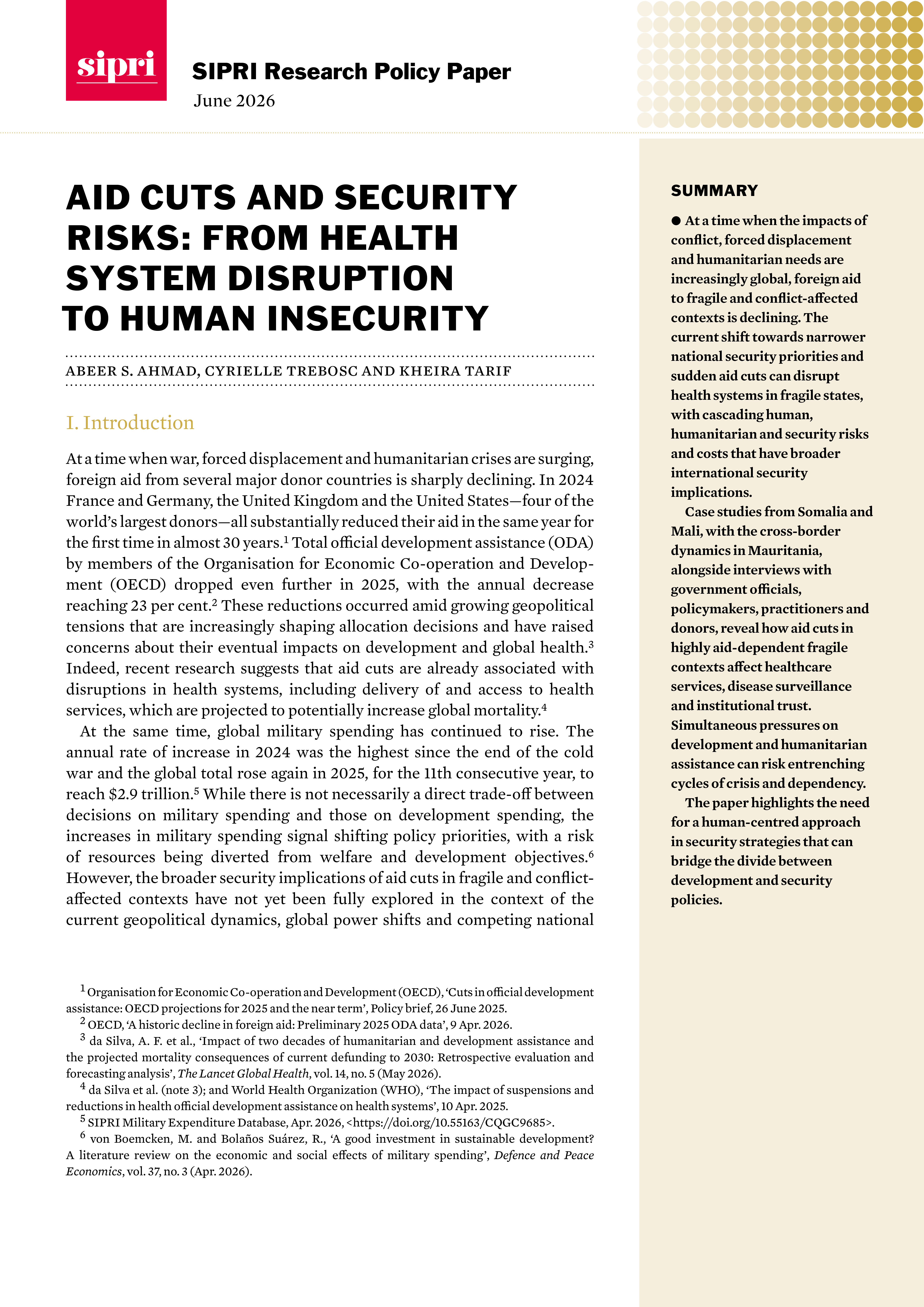 Aid Cuts and Security Risks: From Health System Disruption to Human Insecurity