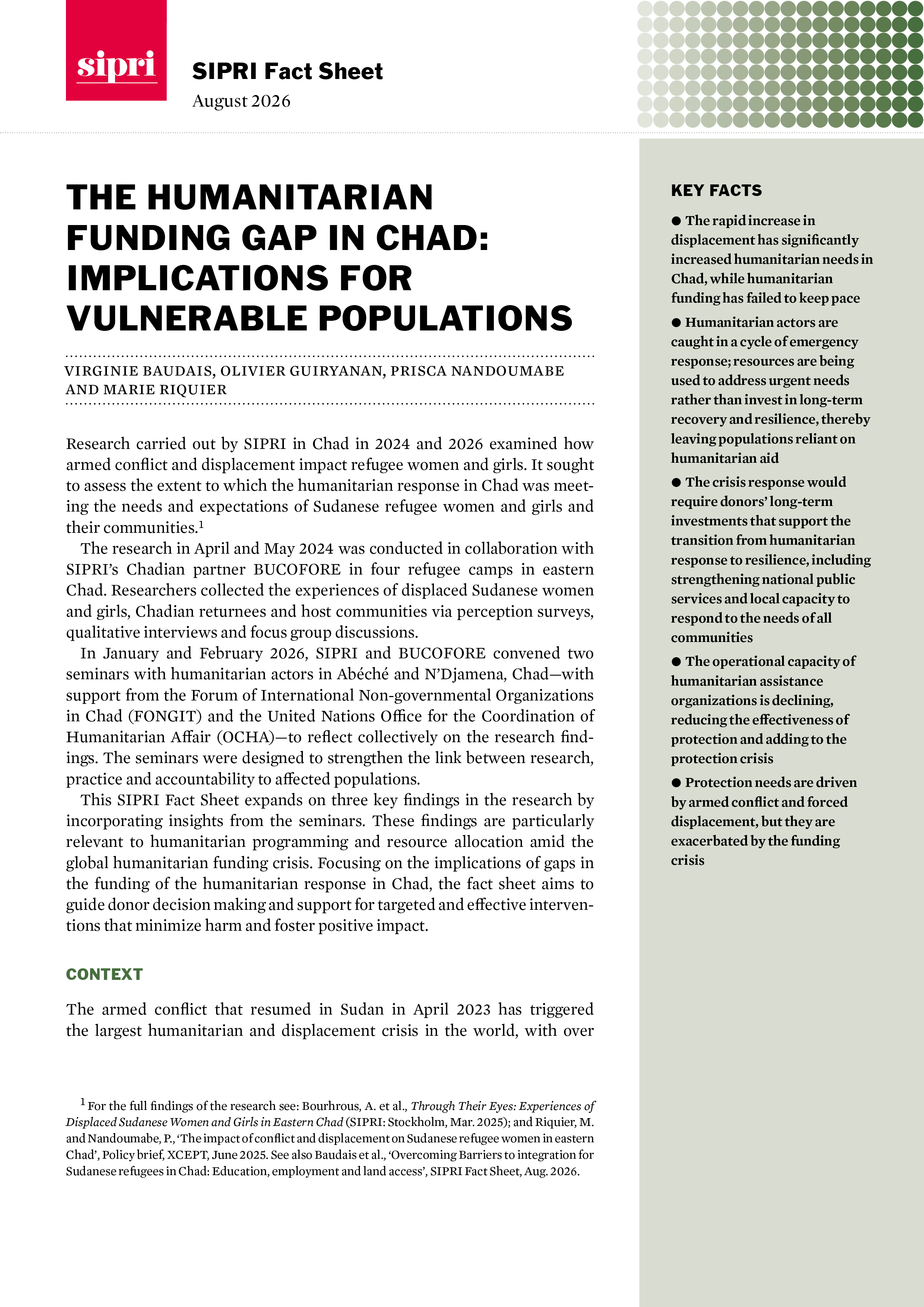 The Humanitarian Funding Gap in Chad: Implications for Vulnerable Populations