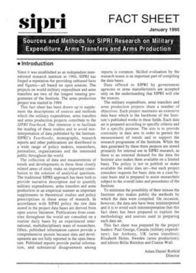 SIPRI年鑑 下(1995) Sources and Methods for SIPRI Research | SIPRI