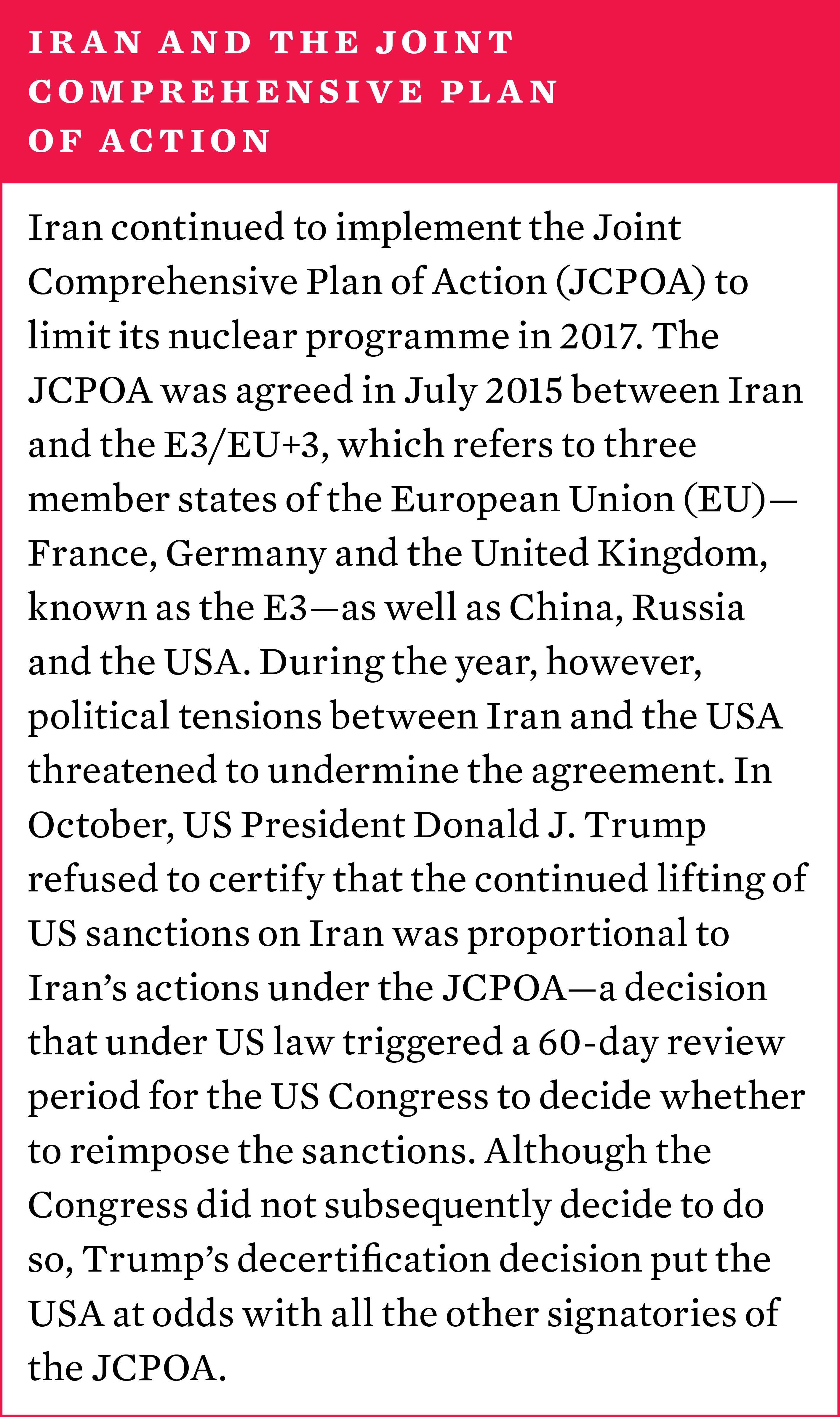 Iran and the Joint Comprehensive Plan of Action