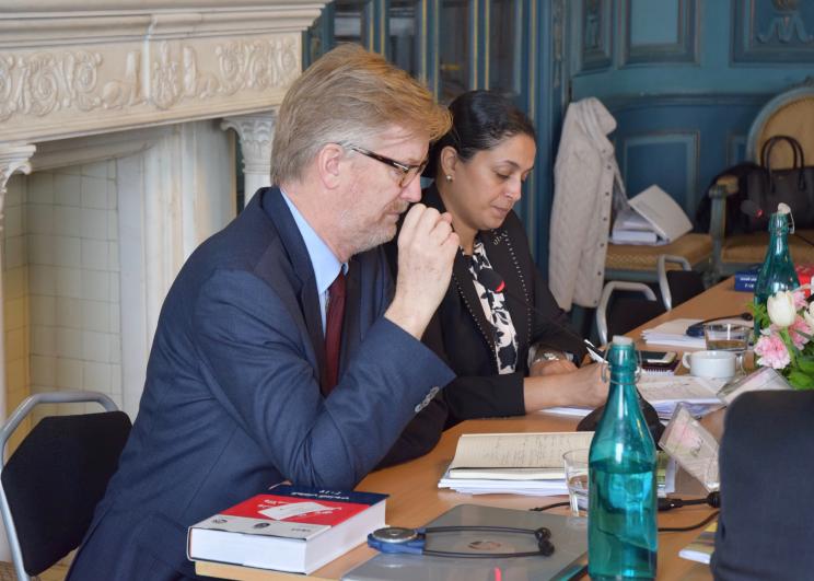 SIPRI Director Dan Smith and Director-General of the Centre for Arab Unity Studies, Luna Abuswaireh