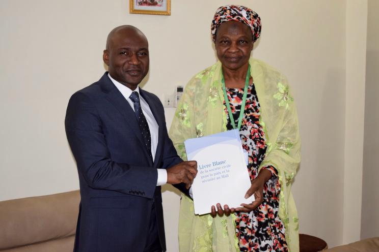 Colonel Salif Traoré, Minister of Security and Civilian Protection and Dr Mariam D. Maïga, Executive Director of CONASCIPAL