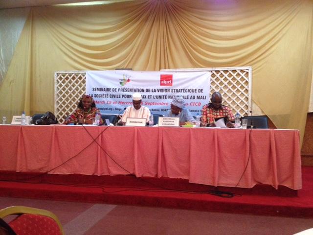 15 September 2015: (CONASCIPAL) Launch of strategic vision for civil society contributions to peace and national unity in Mali.