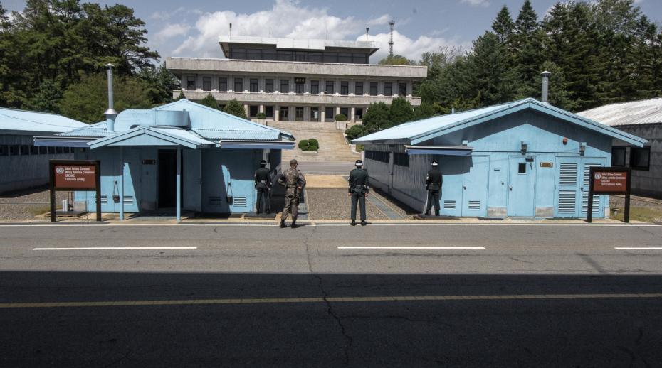 Korean demilitarized zone seen from the South Korean side. Photo credit: Wikimedia Commons.