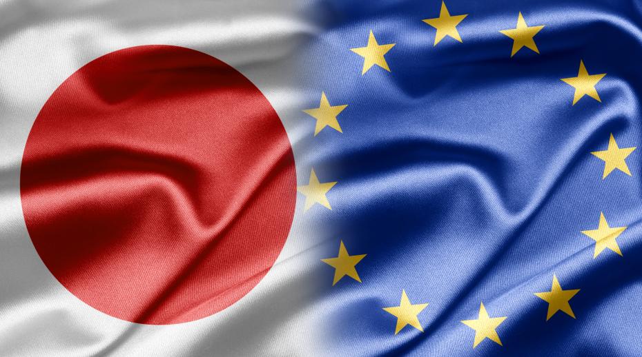 Flags of EU and Japan
