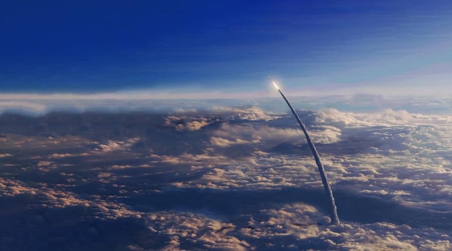 Rocket launch into space.