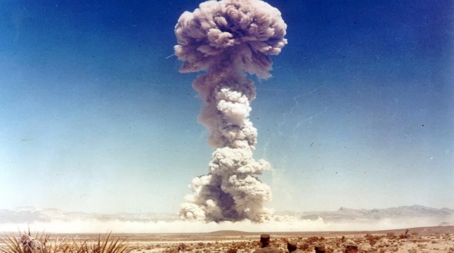 Military personnel observe a nuclear weapons test in Nevada, USA in 1951. Photo: US Government