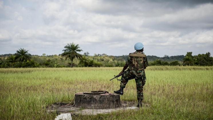 UN peacekeeper on duty in Liberia