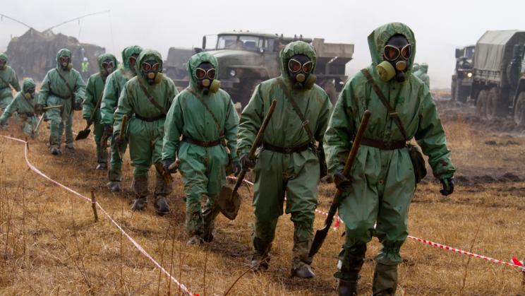 Military exercise for radiation accidents in Bolsoi Kamen, Russia, 2013