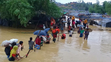Flooding at the Balukhali refugee camp in Cox’s Bazar, Bangladesh. Photo: Christian Aid