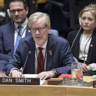 Report of the Secretary-General on Somalia, Dan Smith briefing the UN Security Council. Credit: UN Photo/Manuel Elias.
