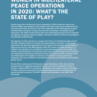 Women in Multilateral Peace Operations in 2020 cover