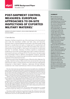 Post-shipment Control Measures: European Approaches to On-site Inspections of Exported Military Materiel