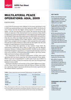 Multilateral peace operations: Asia, 2009