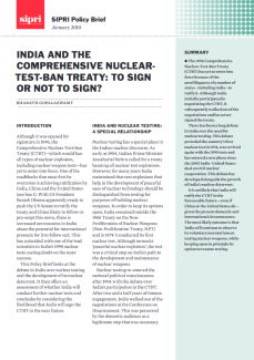 India and the Comprehensive Nuclear-Test-Ban Treaty Policy Brief