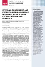 SIPRI Good Practice Guide: Export Control ICP Guidance Material no. 1