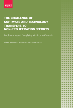 Cover The challenge of software and technology transfers to non-proliferation efforts: Implementing and complying with export controls
