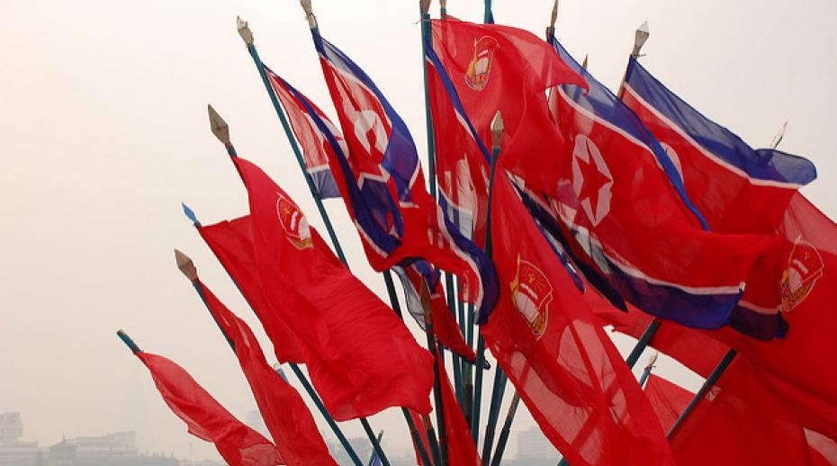 Flags in the DPRK. Photo: Flickr/(stephan)