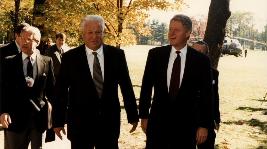 Russian President Boris Yeltsin and US President Bill Clinton