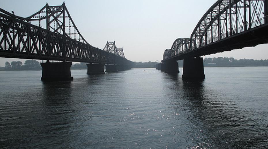 The China-North Korea Friendship Bridge during the day