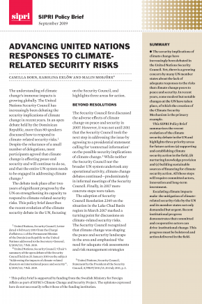 Cover Advancing United Nations Responses to Climate-related Security Risks
