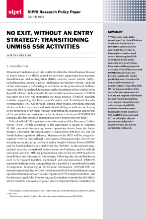 No Exit, Without an Entry Strategy: Transitioning UNMISS SSR Activities