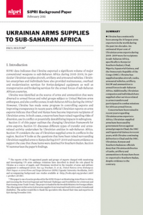 Arms Imports in Sub-Saharan Africa: Predicting Conflict Involvement Arms Imports in Sub-Saharan Africa: Predicting Conflict Involvement