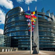 Exterior of the European Parliament in Strasbourg, France